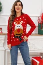 Pull Femme Rouge Rudolph