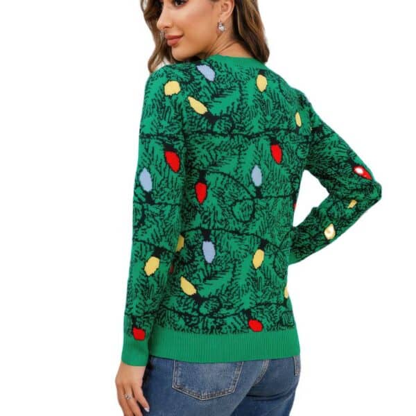 Pull Femme Vert Guirlande de Noël