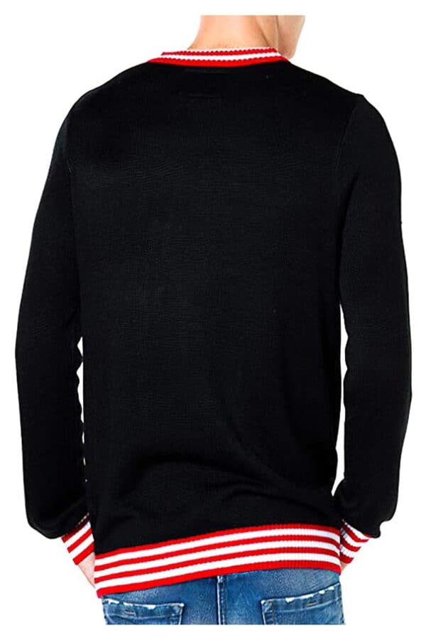 pull homme hung chausson noel vue de dos