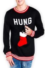 pull homme hung chausson noel vue de face