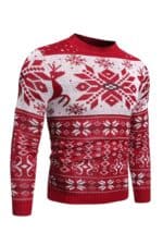 pull homme rouge noel vue de cote