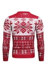 pull homme rouge noel vue de dos