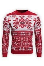 pull homme rouge noel vue de face