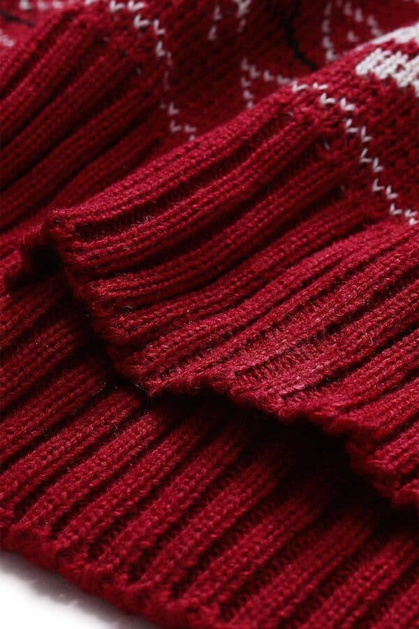 pull homme rouge noel vue du bas