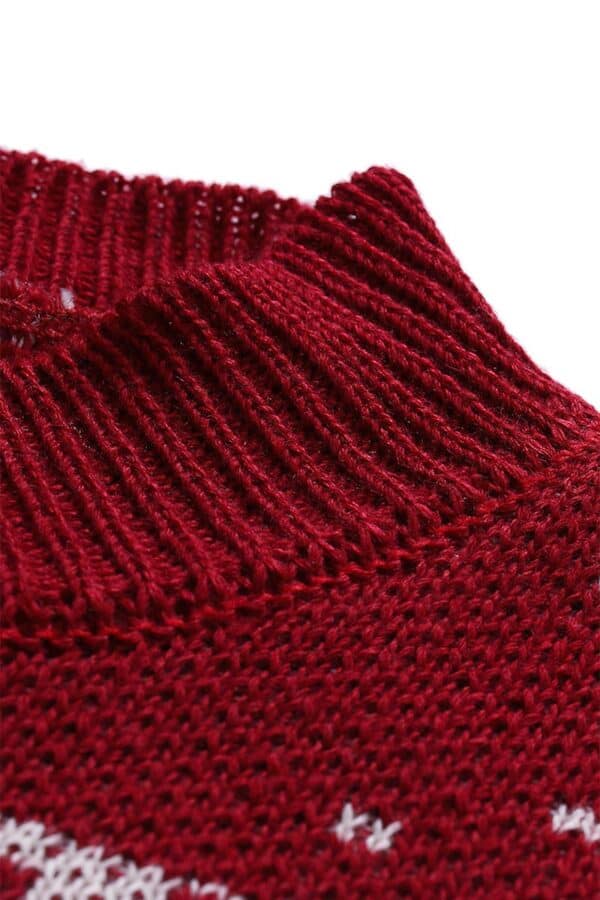 pull homme rouge noel vue du col