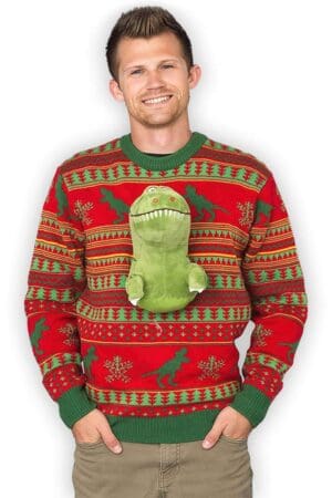 pull moche noel dinosaure 3d vue de face2