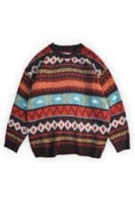 pull moche vintage jacquard unisex vue de seul