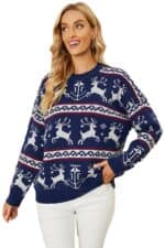 Pull Noël Bleu Rennes de Noël