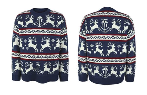 Pull Noël Bleu Rennes de Noël