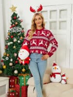 Pull Noël Rouge Rennes de Noël