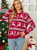 Pull Noël Rouge Rennes de Noël