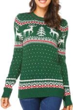 pull noel vert femme vue de face2