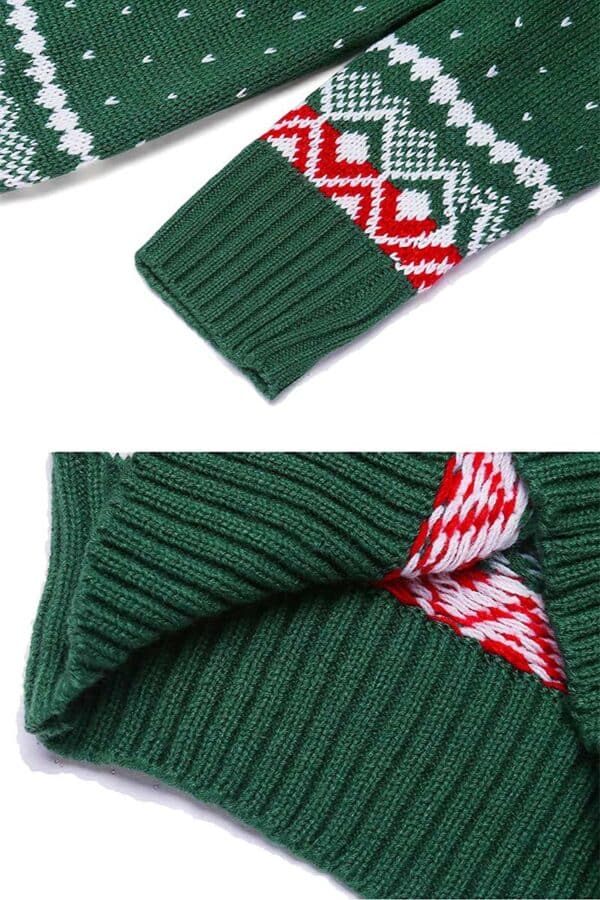 pull noel vert femme vue detaillee