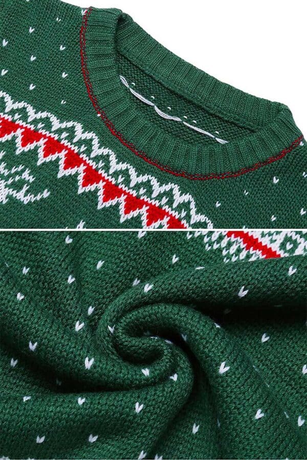 pull noel vert femme vue detaillee2