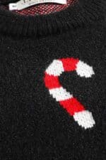 pull noir santa claus vue de detail
