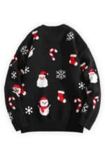 pull noir santa claus vue de dos