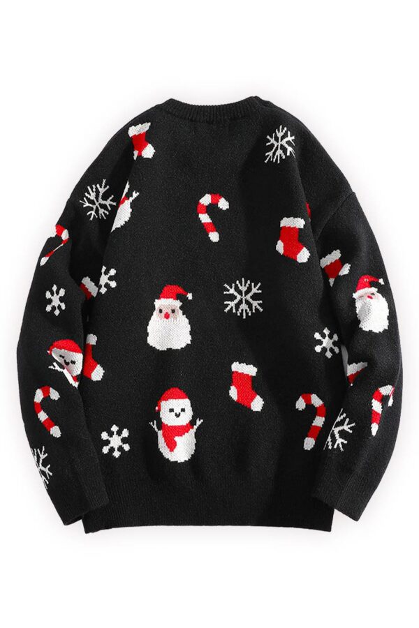 pull noir santa claus vue de dos