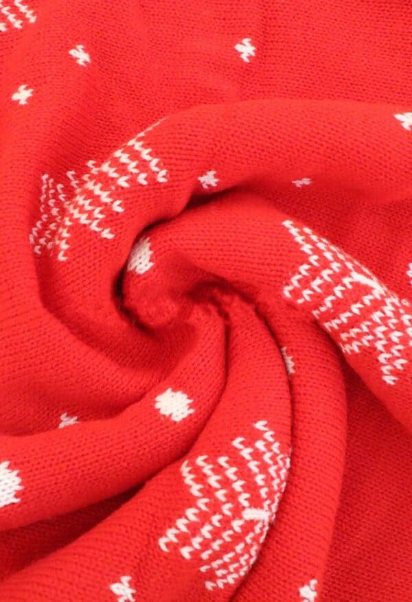 pull renne de noel rouge vue detaillee