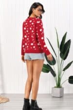 Pull Rouge Renne et Père Noël